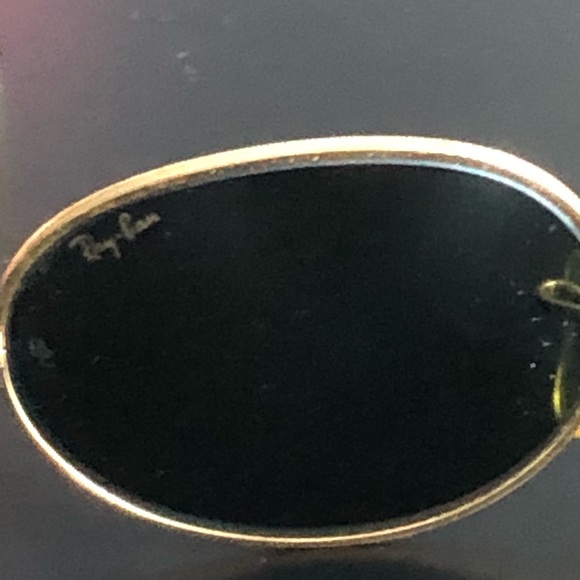 Vintage Bausch & Lomb Ray-Ban Gold Tone Oval Green Shade Sunglasses - Picture 12 of 15